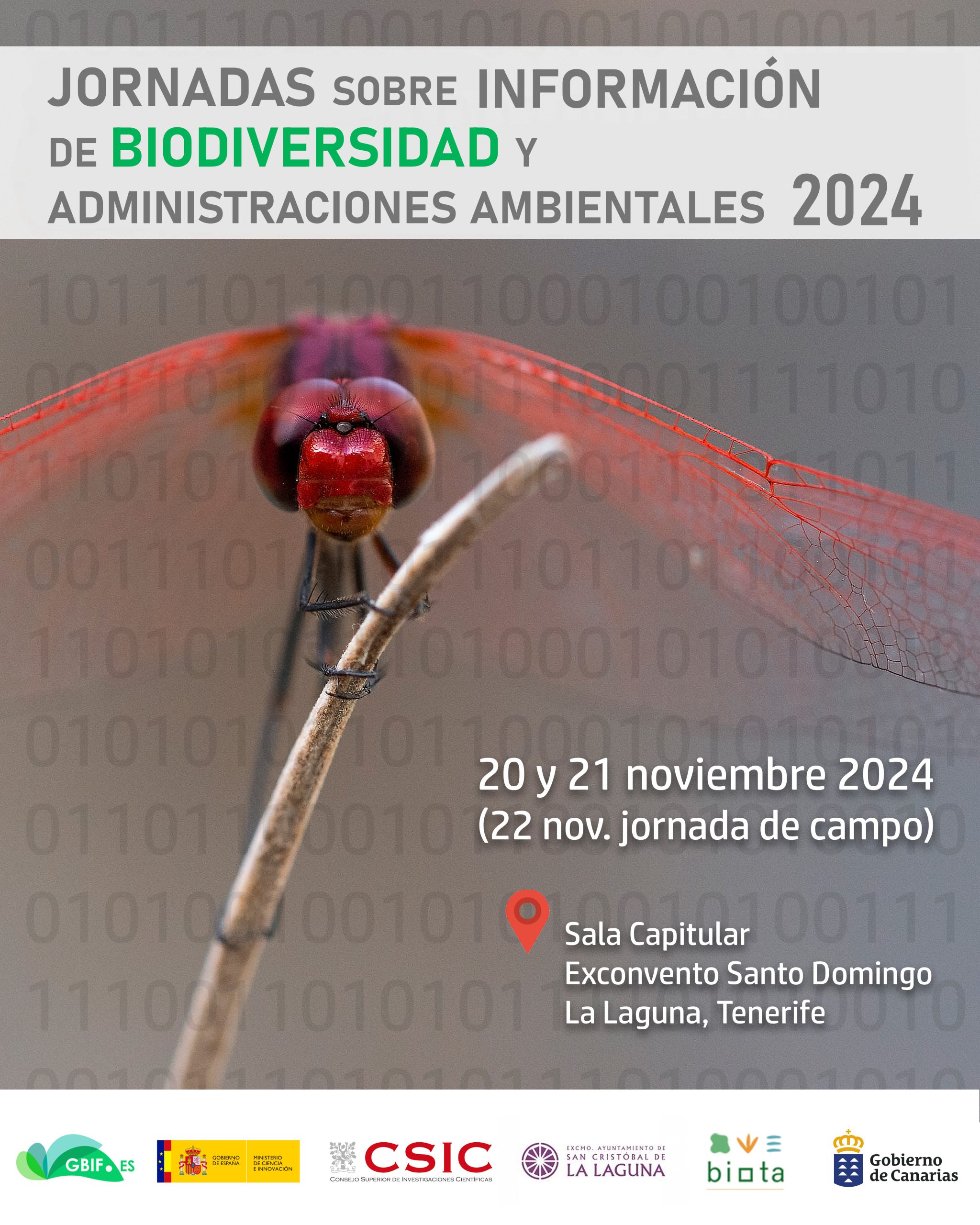 Cartel de las Jornadas sobre Información de Biodiversidad y Administraciones Ambientales 2024